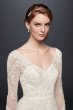 Petite Long Sleeve Wedding Dress With Low Back David's Bridal Collection 7WG3831