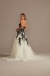 Sheer Lace Tulle Petite Ball Gown Wedding Dress David's Bridal Collection 7WG3861