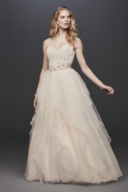 Tulle Petite Tank Ball Gown with Layered Skirt Galina 7WG3913