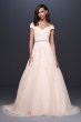 Off-the-Shoulder Applique Petite Wedding Dress David's Bridal Collection 7WG3940