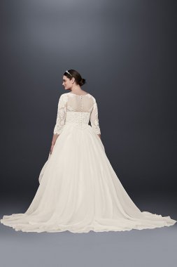 Trailing Floral Lace Wedding Gown with Capelet Melissa Sweet MS251186