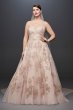 Metallic Lace Plus Size A-Line Wedding Dress Oleg Cassini 8CWG767