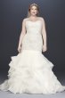 Scroll Lace Trumpet Plus Size Wedding Dress Oleg Cassini 8CWG769