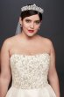 Crystal Encrusted Mikado Plus Size Wedding Dress Oleg Cassini 8CWG791