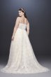 Lace Plus Size Sheath Wedding Dress with Overskirt Oleg Cassini 8CWG816