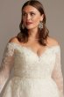 Shimmer Lace Applique Plus Size Wedding Dress Oleg Cassini 8CWG853