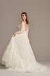 Shimmer Lace Applique Plus Size Wedding Dress Oleg Cassini 8CWG853