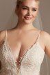 Beaded Applique Plus Size Wedding Dress with Swags Oleg Cassini 8CWG875