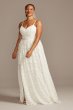 Grosgrain Banded Lace Plus Size Wedding Dress Melissa Sweet 8MS161213