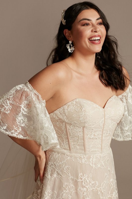 Plus Size Wedding Dress with Removable Sleeves Melissa Sweet 8MS161231