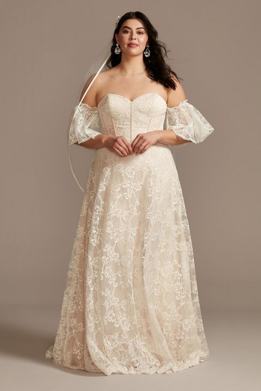 Plus Size Wedding Dress with Removable Sleeves Melissa Sweet 8MS161231