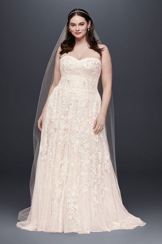 Melissa Sweet Lace A-Line Plus Size Wedding Dress Melissa Sweet 8MS251174