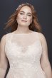 Embroidered Floral Tulle Plus Size Wedding Dress Melissa Sweet 8MS251197