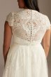 Embroidered Mock Neck Plus Size Wedding Dress Melissa Sweet 8MS251205