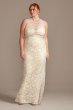 Plunge Illusion Chantilly Plus Size Wedding Dress Melissa Sweet 8MS251214