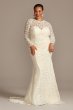 Long Sleeve Venice Lace Plus Size Wedding Dress Melissa Sweet 8MS251217