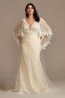 Lace Plus Size Wedding Dress with Trimmed Capelet Melissa Sweet 8MS251224