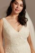 Floral Plus Size Wedding Dress with Veiled Train Melissa Sweet 8MS251228