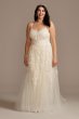 Pleated Lace Caged Skirt Plus Size Wedding Dress Melissa Sweet 8MS251229