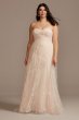 Removable Sleeves Plus Size Floral Wedding Dress Melissa Sweet 8MS251234