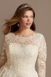 Long Sleeve Beaded Lace Plus Size Wedding Dress Oleg Cassini 8SLCWG780