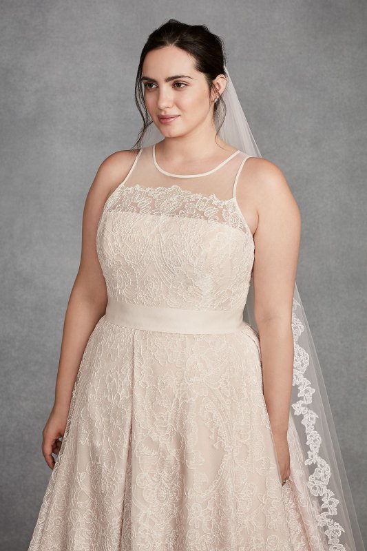 White by Vera Wang Macrame Plus Size Wedding Dress White by Vera Wang 8VW351400