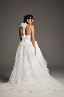 Strapless Lace Flounce Ruffle Wedding Dress Galina WG3955