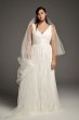 Pleated Tulle Flutter-Back Plus Size Wedding Dress White by Vera Wang 8VW351448