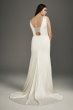 Crepe-Back Satin Encrusted Bandeau Plus Size Gown White by Vera Wang 8VW351465