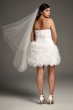 Tulle Plus Size Mini Dress with 3D Floral Skirt White by Vera Wang 8VW351479