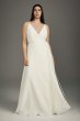 Plus Wrap Gown with Jeweled Crisscross Low Back White by Vera Wang 8VW351495