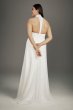 High Slit Sequin Plus Size Gown With Choker Neck White by Vera Wang 8VW351524