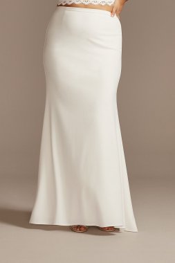 Crepe Sweep Train Plus Size Wedding Separate Skirt DB Studio 9DS150829