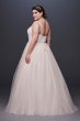 Lace and Tulle Plus Size Wedding Dress with Ribbon David's Bridal Collection 9NTWG3905