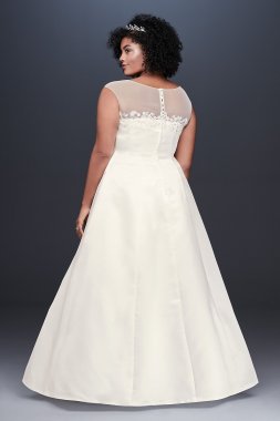 Scalloped Lace Open Back Petite Wedding Dress David's Bridal Collection 7WG3987