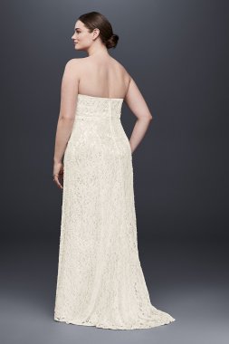 Mermaid Beaded Floral Lace Wedding Dress Oleg Cassini CWG832