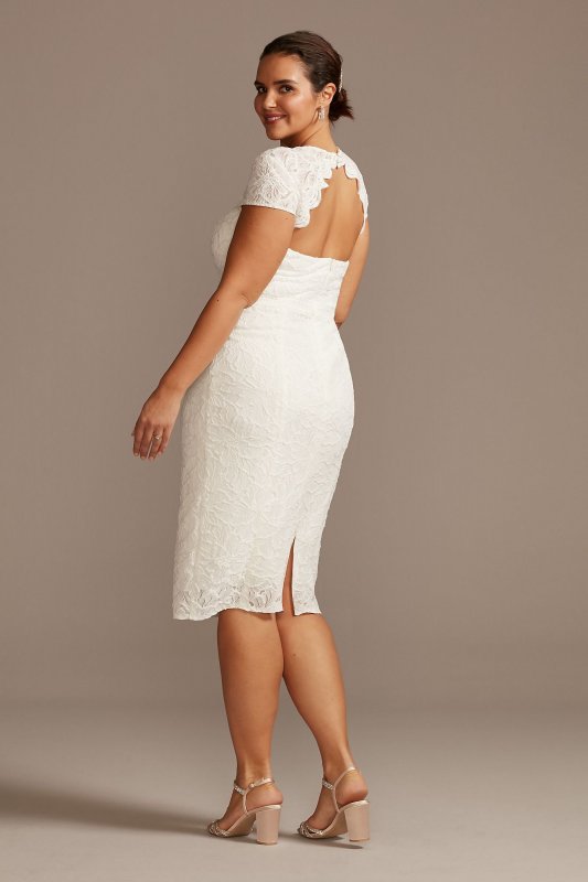 Cap Sleeve Plus Size Lace Dress with Keyhole DB Studio 9SDWG0810