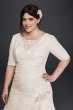 Plus Size Wedding Dress with Elbow Length Sleeves David's Bridal Collection 9SLYP3344