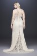 Beaded Illusion and Crepe Plus Size Wedding Dress Galina Signature 9SV771