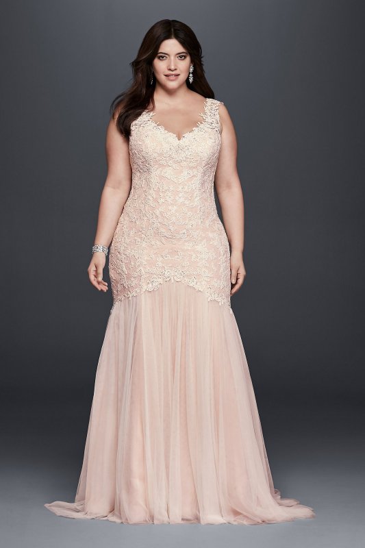 Beaded Trumpet Plus Size Wedding Dress Galina Signature 9SWG723