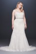 Beaded Lace Plus Size Tulle Mermaid Wedding Dress Galina Signature 9SWG810