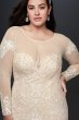 Applique and Tulle Godet Plus Size Wedding Dress Galina Signature 9SWG827