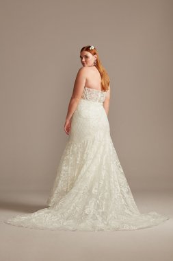 Beaded Brocade Embellished Plus Size Wedding Dress Galina Signature 9SWG835