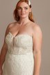 Beaded Brocade Embellished Plus Size Wedding Dress Galina Signature 9SWG835