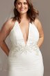 Embellished Waist Plus Size Halter Wedding Dress 9SWG838