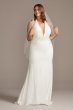 Embellished Waist Plus Size Halter Wedding Dress 9SWG838