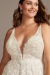 Crystal Bead Double Strap Plus Size Wedding Dress Galina Signature 9SWG840