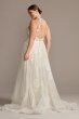 Floral Applique Open Back Plus Size Wedding Dress Galina Signature 9SWG841