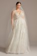 Floral Applique Open Back Plus Size Wedding Dress Galina Signature 9SWG841