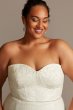 Allover Sequin Corset Plus Size Wedding Dress Galina Signature 9SWG854